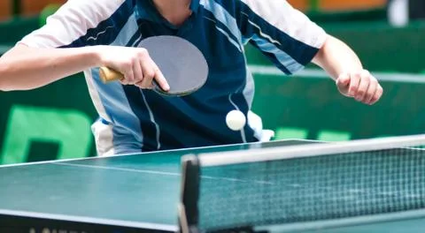 Table Tennis Player serving Stock Photos