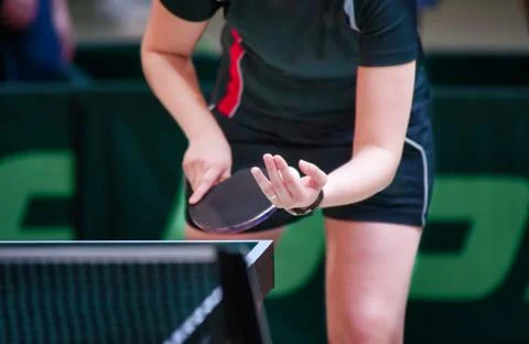 Table Tennis Player serving Stock Photos