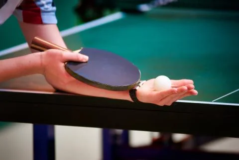 Table Tennis Player serving Stock Photos