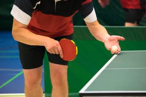 Table Tennis Player serving Stock Photos