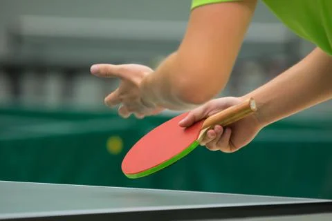 Table Tennis Player serving Stock Photos