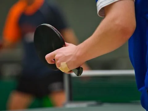 Table Tennis Player serving Stock Photos