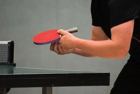 Table Tennis Player serving Stock Photos