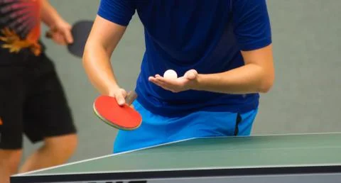 Table Tennis Player serving Stock Photos