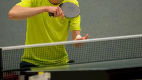 Table Tennis Player serving Stock Photos