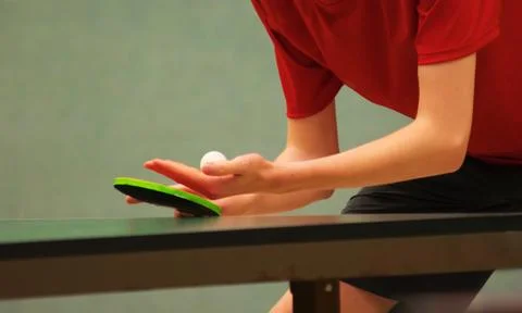 Table Tennis Player serving Stock Photos