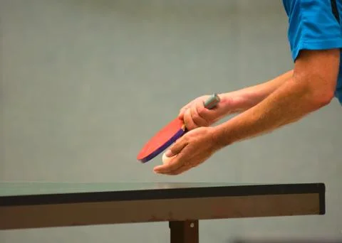 Table Tennis Player serving Stock Photos