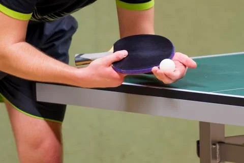 Table Tennis Player serving Stock Photos
