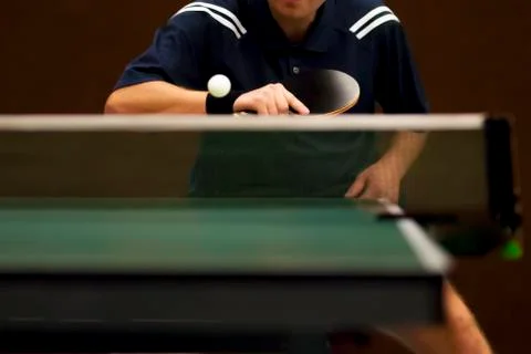 Table Tennis Player serving Stock Photos