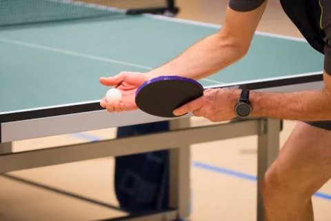 Table Tennis Player serving Stock Photos