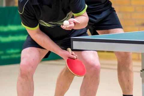 Table Tennis Player serving Stock Photos