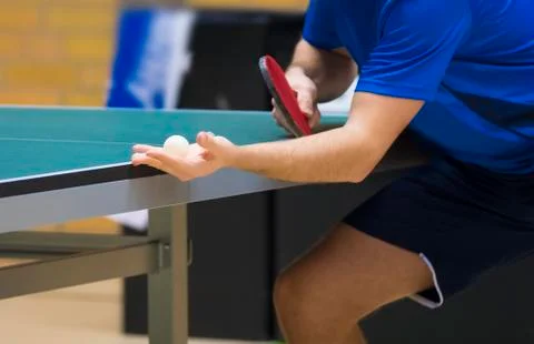 Table Tennis Player serving Stock Photos