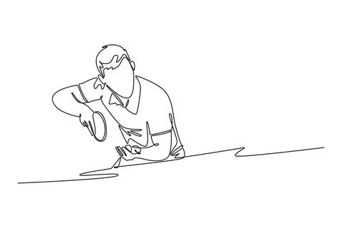 Table tennis player standing in certain position for serving ball イラスト素材