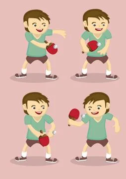 Table Tennis Player Vector Illustration Illustrazione stock