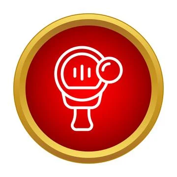 Table tennis racket and ball icon vector Stock Illustration