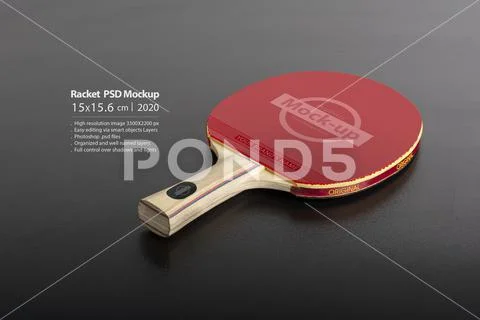 Table tennis racket on black background mock-up series PSD 템플릿