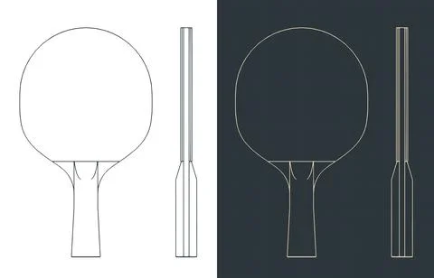 Table tennis racket blueprints Stock Illustration