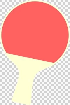 Table tennis racket is featuring red face and cream handle in flat design on Illustration