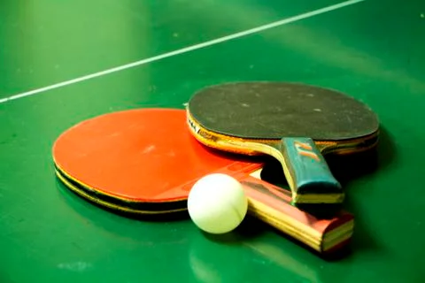 Table Tennis Rackets with Ball 写真素材