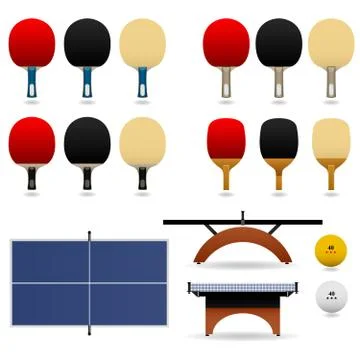 Table Tennis Set Vector Illustrazione stock