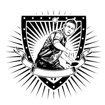 Table tennis shield Stock Illustration