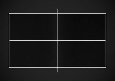Table tennis table overhead view in black and white Stock Photos