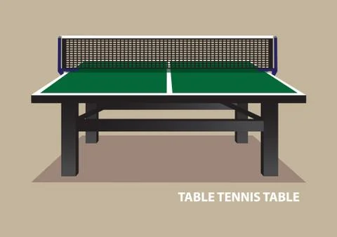 Table Tennis Table Viewed from One End Vector Illustration Stock Illustration
