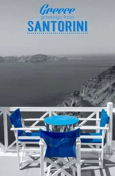 Table on terrace overlooking sea Stock Illustration