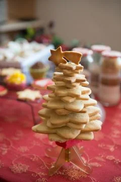 Table with tipical christmas sweets Stock Photos