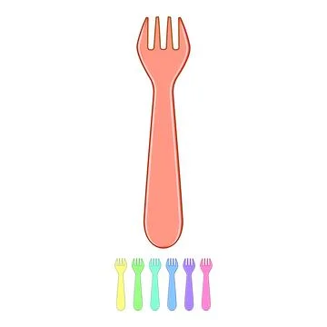 Table toddler fork cartoon vector graphic Stock Illustration