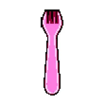 Table toddler fork pixel art vector illustration Stock Illustration