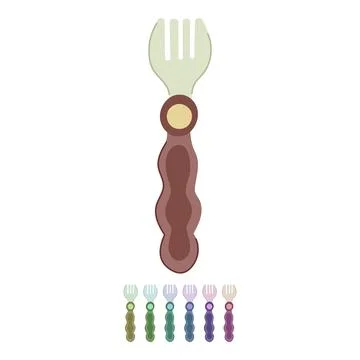 Table toddler fork vector cartoon graphic Stock Illustration