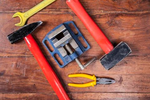 Table with tools Foto stock