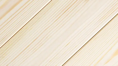 Table top background of wood polished treated flat boards, rotating Stock Footage 255032874