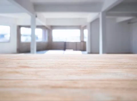 Table top counter blur Interior space Ibackground Stock Photos