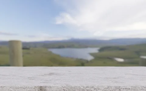 Table Top with lake background Stock Photos