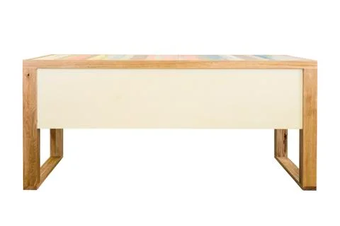 Table with top made of different kinds of wood Stock Photos