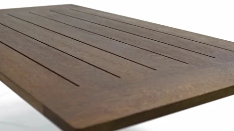 Table top made of precious wood on a white background. Stock Footage 220350159