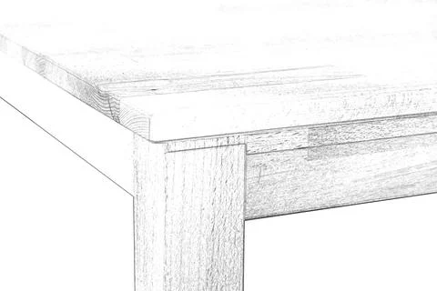 Table top pencil hand drawn illustration イラスト素材