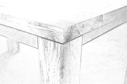 Table top pencil hand drawn illustration イラスト素材