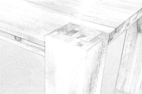 Table top pencil hand drawn illustration イラスト素材