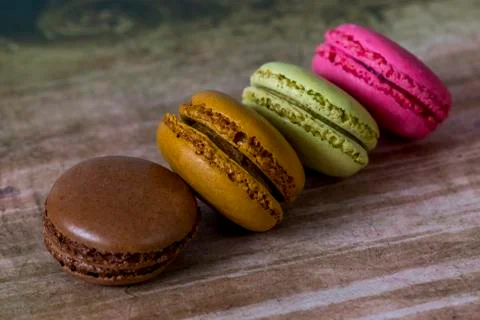Table top shot of macarons Stock Photos