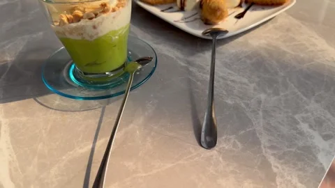 A table top shot of a popular Vietnamese dessert on a table. Stock Footage 341852437