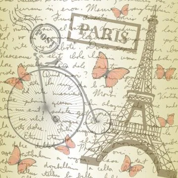 Table top with sketching paper and bicycle イラスト素材