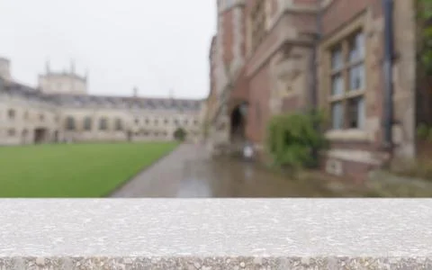 Table Top with university background Stock Photos