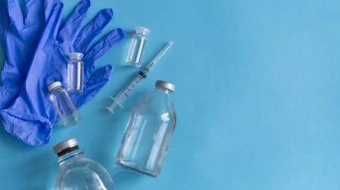 Table top view aerial image of accessories healthcare medical background concept Stock Photos