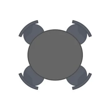 Table top view vector illustration design. Wooden black desk isolated white.  Stock Illustration