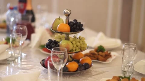 Table with treats Stock Footage 163567291