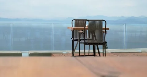 Table for two at high end restaurant with panoramic view. Stock Footage 156415280
