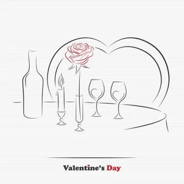 Table for two Stock Illustration